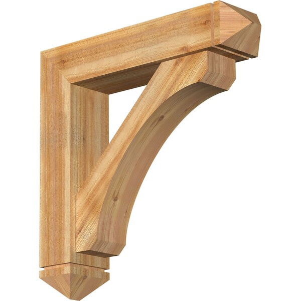 Ekena Millwork Legacy Arts and Crafts Rough Sawn Bracket w/ Offset Brace, Western Red Cedar, 8"W x 36"D x 36"H BKT0806X36X36LEC03RWR - main